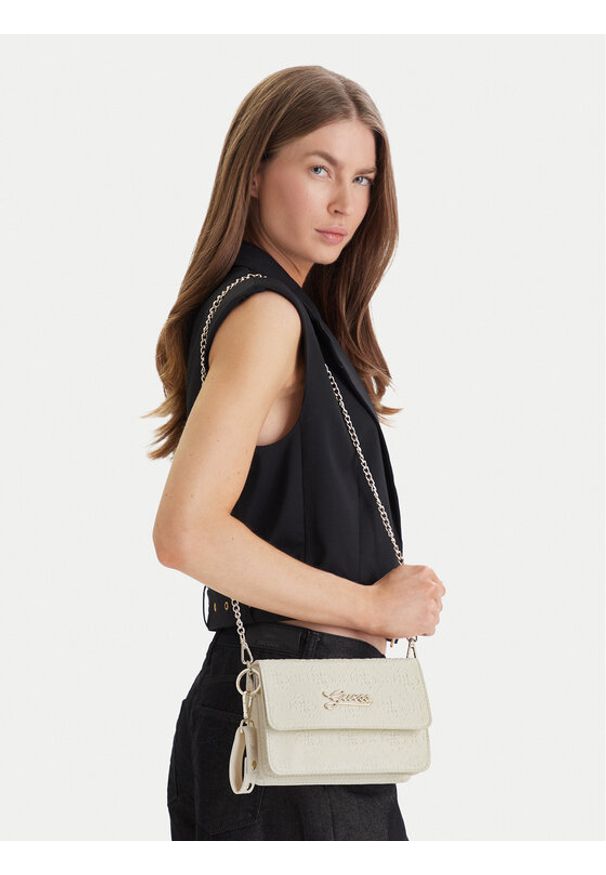 Guess Torebka J6RZ15 WGT10 Écru. Kolor: kremowy. Materiał: skórzane