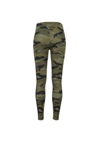 Urban Classics - Damskie Legginsy W Prążki Camo. Kolor: brązowy, zielony, wielokolorowy. Wzór: prążki. Sport: turystyka piesza