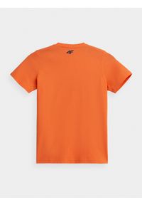 4f - T-shirt z nadrukiem chłopięcy. Kolor: pomarańczowy. Materiał: materiał, bawełna, dzianina. Wzór: nadruk #2
