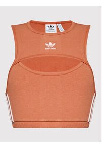 Adidas - adidas Top adicolor Classics HM2118 Pomarańczowy Slim Fit. Kolor: pomarańczowy. Materiał: wiskoza