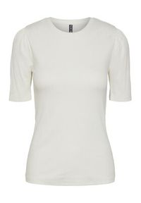 Pieces T-Shirt 17133700 Biały Slim Fit. Kolor: biały. Materiał: bawełna #5
