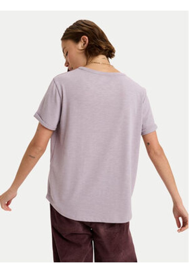 Roxy T-Shirt Oceanwave Regular Emby ERJZT06030 Fioletowy Regular Fit. Kolor: fioletowy. Materiał: syntetyk
