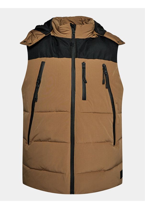 INDICODE Bezrękawnik Titanium 15-756 Brązowy Regular Fit. Kolor: brązowy. Materiał: syntetyk. Długość rękawa: bez rękawów