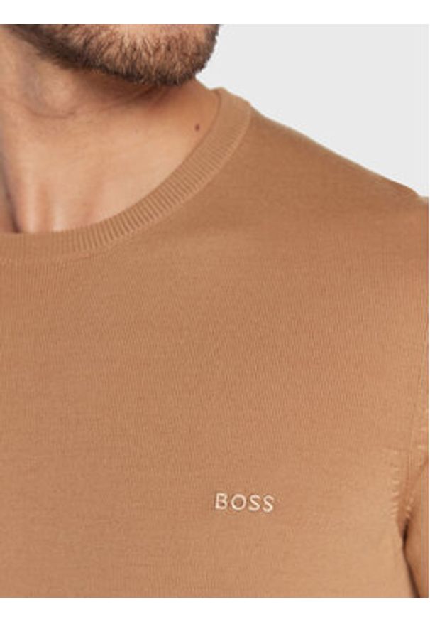 BOSS Sweter Botto-L 50476364 Brązowy Regular Fit. Kolor: brązowy. Materiał: wełna