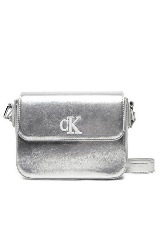 Calvin Klein Jeans Torebka IU0IU00688 Srebrny. Kolor: srebrny. Materiał: skórzane