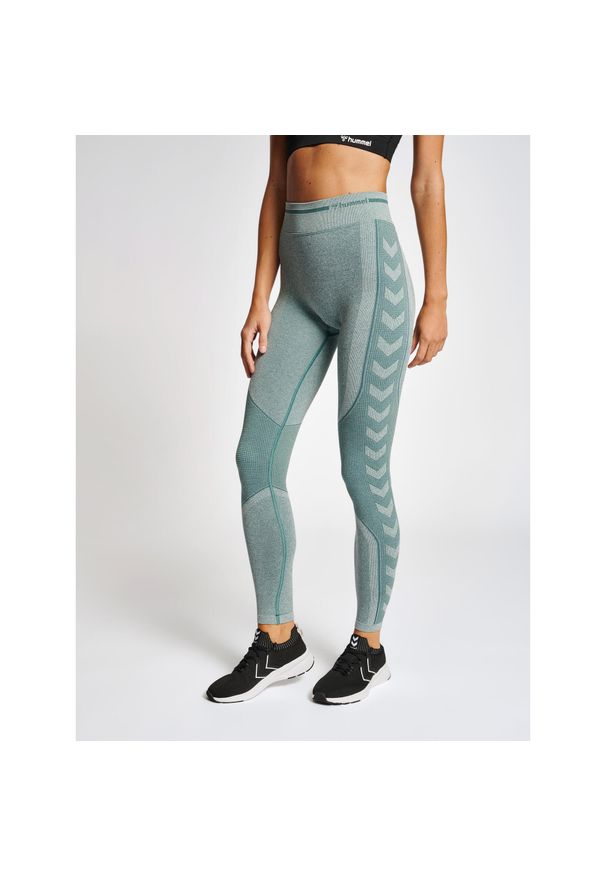 Legginsy damskie Hummel MT Lulu. Kolor: wielokolorowy, niebieski, zielony. Materiał: dzianina