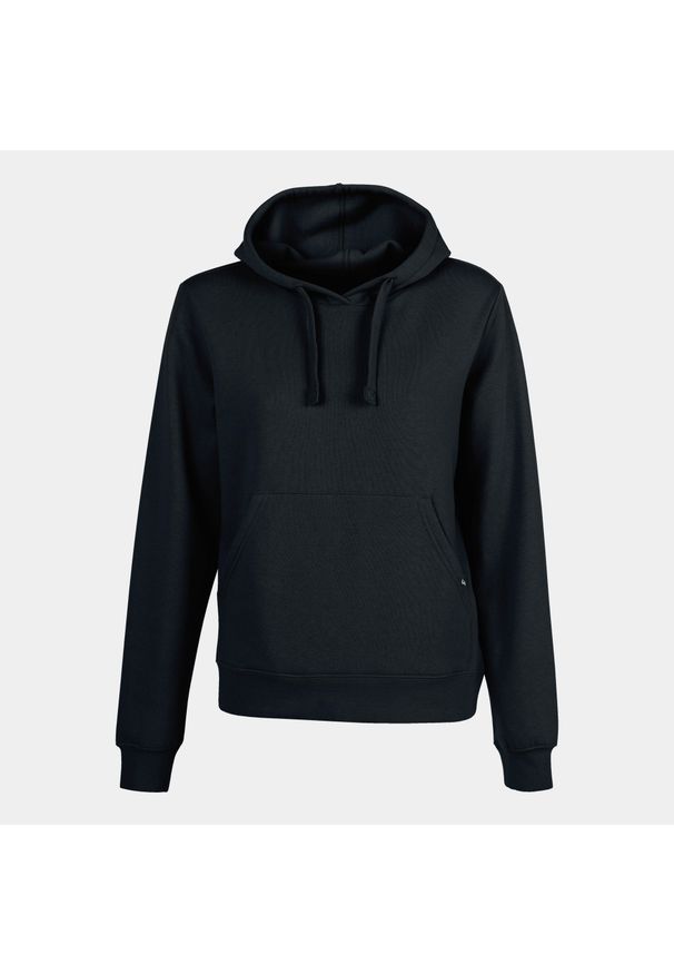 Bluza damska z kapturem Joma Montana. Typ kołnierza: kaptur. Kolor: czarny. Materiał: poliester, bawełna