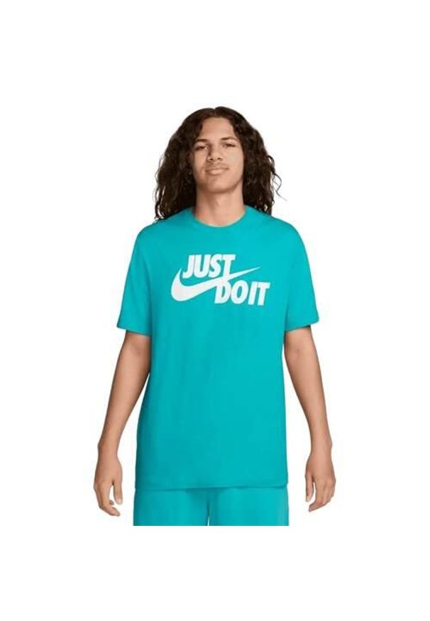 Koszulka sportowa męska Nike Ust Do It Swoosh. Kolor: niebieski. Długość rękawa: krótki rękaw. Długość: krótkie