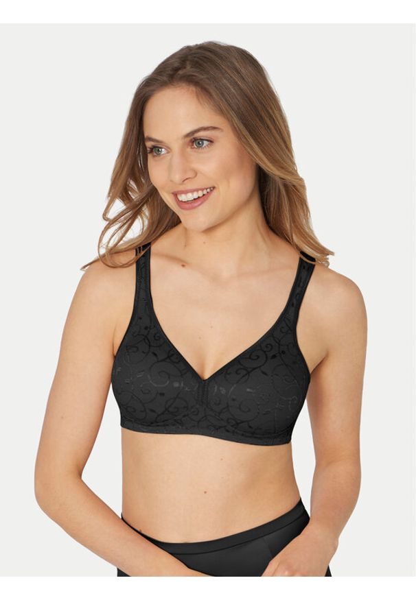 Triumph Biustonosz bezszwowy Elegant Cotton 10100175 Czarny. Kolor: czarny. Materiał: syntetyk, bawełna