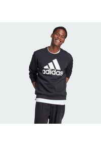Adidas - Essentials Fleece Big Logo Sweatshirt. Kolor: czarny. Materiał: materiał. Długość rękawa: długi rękaw. Sport: fitness