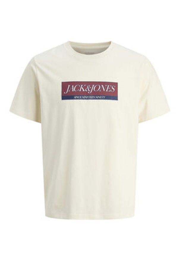 Jack & Jones - Jack&Jones T-Shirt Rinwood 12283628 Écru Regular Fit. Materiał: bawełna