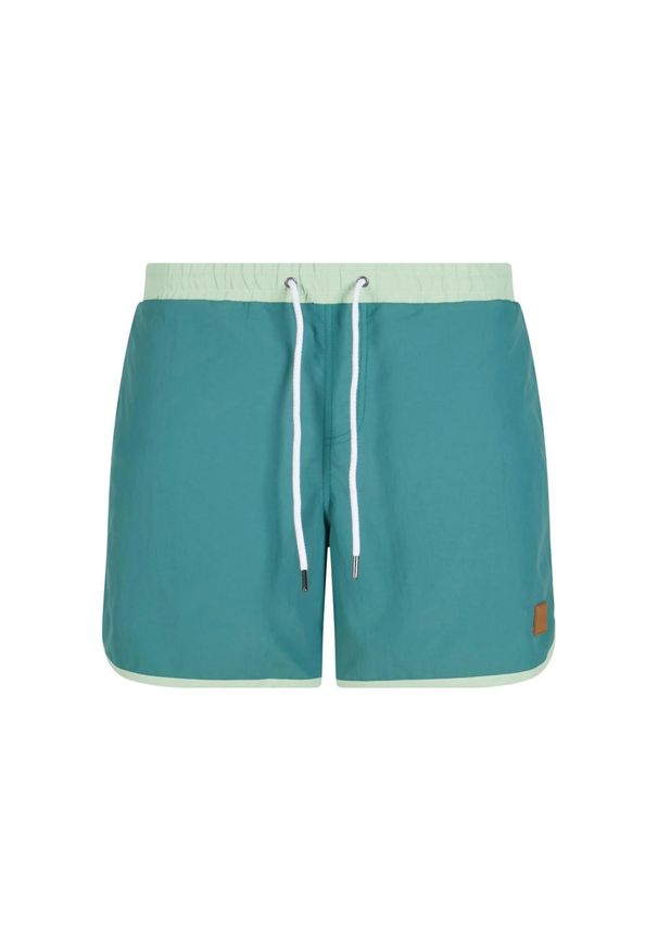 Urban Classics - Męskie Spodenki Kąpielowe W Stylu Retro. Kolor: zielony, niebieski, wielokolorowy. Styl: retro