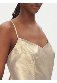 ACCESS FASHION Top 53-2021-922 Złoty Slim Fit. Kolor: złoty. Materiał: syntetyk #5