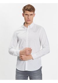 Pepe Jeans Koszula PM308023 Biały Slim Fit. Kolor: biały. Materiał: bawełna