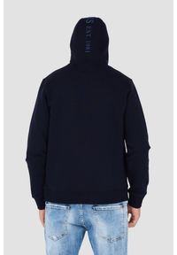 Guess - GUESS Granatowa męska bluza z kapturem, Rozmiar S. Typ kołnierza: kaptur. Kolor: niebieski