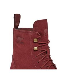 sorel - Sorel Botki Hi-Line™ Lace NL4879-681 Czerwony. Kolor: czerwony. Materiał: skóra, zamsz