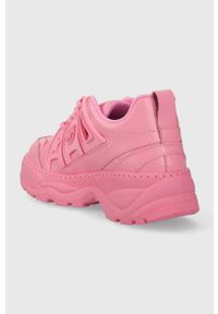 Chiara Ferragni sneakersy skórzane kolor różowy CF3000_012. Nosek buta: okrągły. Zapięcie: sznurówki. Kolor: różowy. Materiał: skóra. Obcas: na platformie #5