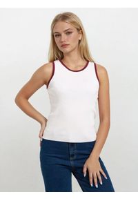 Sinsay - Bluzka bez rękawów - kremowy. Kolor: kremowy. Długość rękawa: bez rękawów