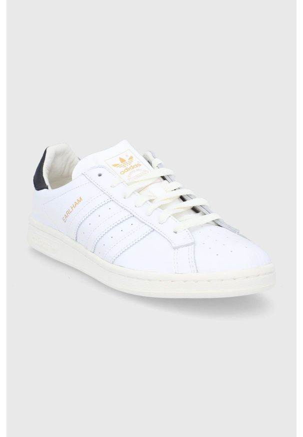 adidas Originals buty skórzane Earlham kolor biały. Nosek buta: okrągły. Zapięcie: sznurówki. Kolor: biały. Materiał: skóra