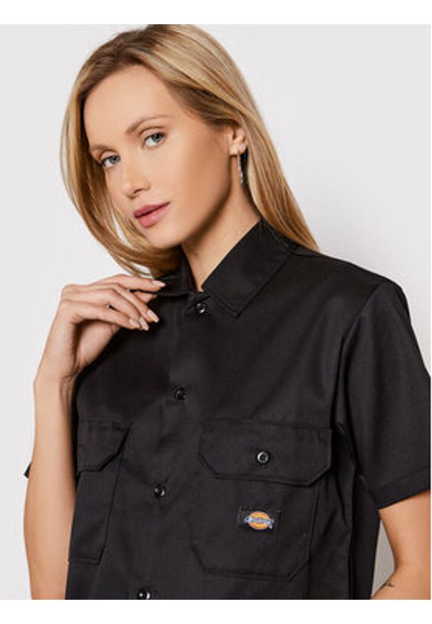 Dickies Koszula Work DK0A4XKDBLK Czarny Relaxed Fit. Kolor: czarny. Materiał: bawełna, syntetyk