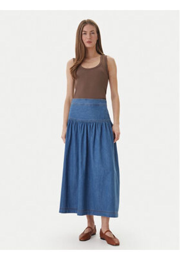 only - ONLY Spódnica jeansowa Sevigny 15364687 Niebieski Regular Fit. Kolor: niebieski. Materiał: bawełna