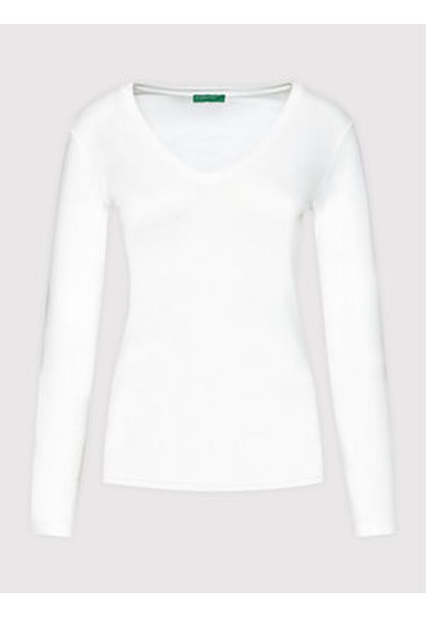 United Colors of Benetton - United Colors Of Benetton Bluzka 3GA2E4245 Biały Regular Fit. Kolor: biały. Materiał: bawełna