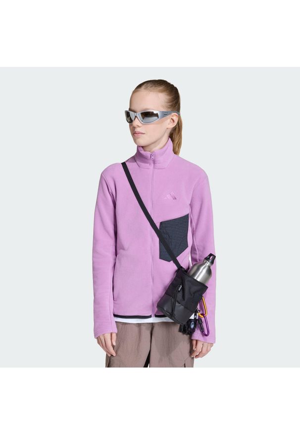 Adidas - Dziecięcy polar z suwakiem na całej długości Terrex Kids Multi. Kolor: fioletowy. Materiał: polar. Technologia: ClimaWarm (Adidas)