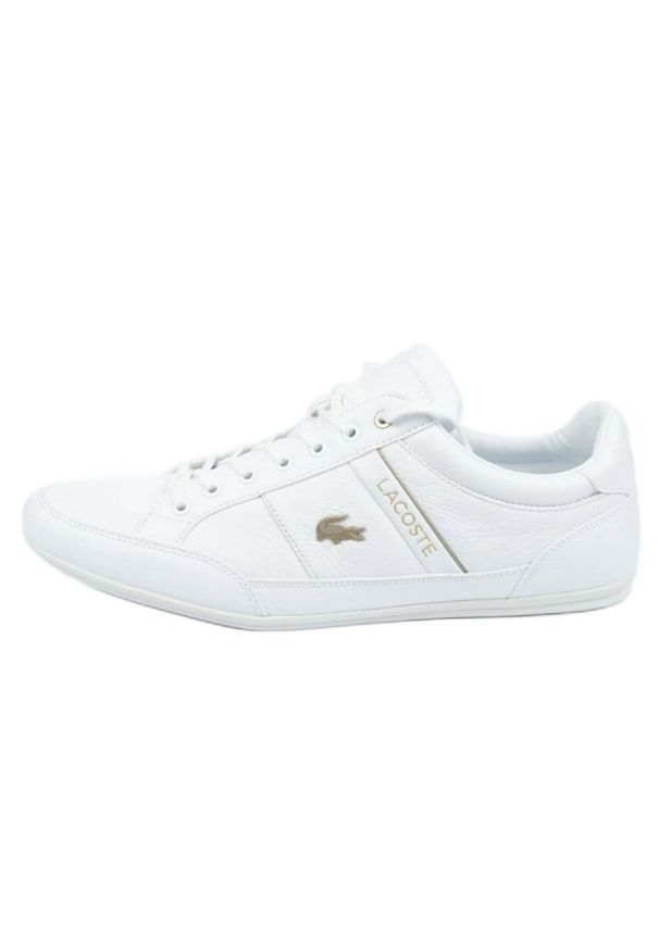 Buty Lacoste Chaymon 0721 M 7-41CMA006321G białe. Okazja: na co dzień. Zapięcie: sznurówki. Kolor: biały. Materiał: skóra ekologiczna, materiał. Szerokość cholewki: normalna