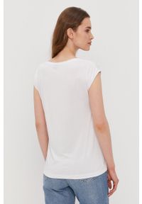 Pieces T-shirt kolor biały. Okazja: na co dzień. Kolor: biały. Materiał: dzianina. Wzór: gładki. Styl: casual #2