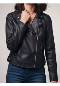 Sinsay - Kurtka ramoneska - złoty. Kolor: złoty. Materiał: skóra #1