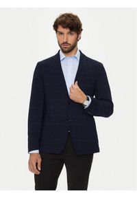 BOSS - Boss Marynarka C-Hanry-233 50521630 Granatowy Slim Fit. Kolor: niebieski. Materiał: wełna