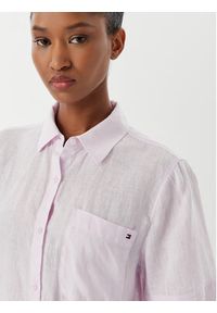 TOMMY HILFIGER - Tommy Hilfiger Koszula WW0WW48925 Fioletowy Relaxed Fit. Kolor: fioletowy. Materiał: len #2