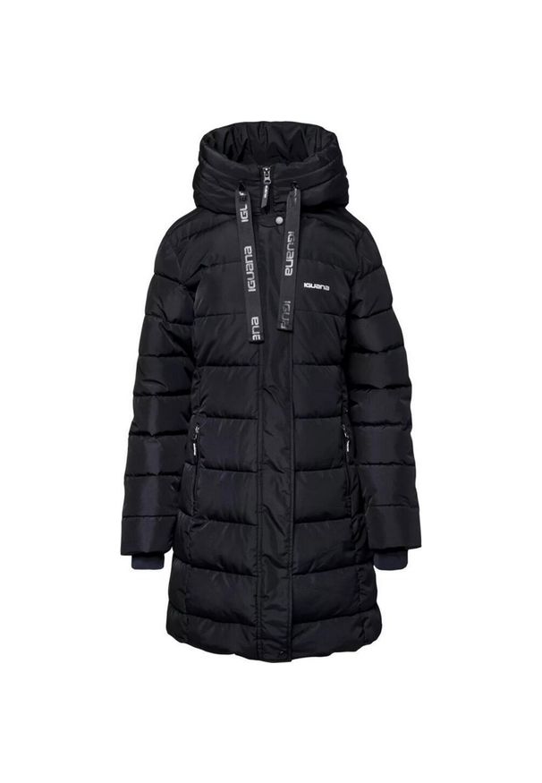 Iguana - Pikowana Kurtka Zimowa Damska/męska Manka. Kolor: czarny. Sezon: zima