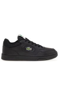 Buty Lacoste Lineset 746SMA0045-02H - czarne. Okazja: na co dzień. Zapięcie: sznurówki. Kolor: czarny. Materiał: guma, skóra. Szerokość cholewki: normalna. Wzór: aplikacja