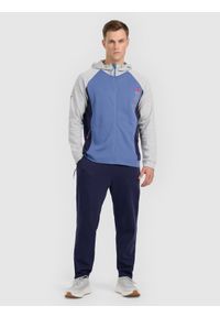 4f - 4F Bluza dresowa rozpinana z kapturem męska - szara S. Okazja: na co dzień. Typ kołnierza: kaptur. Kolor: szary. Materiał: dresówka. Styl: casual #2