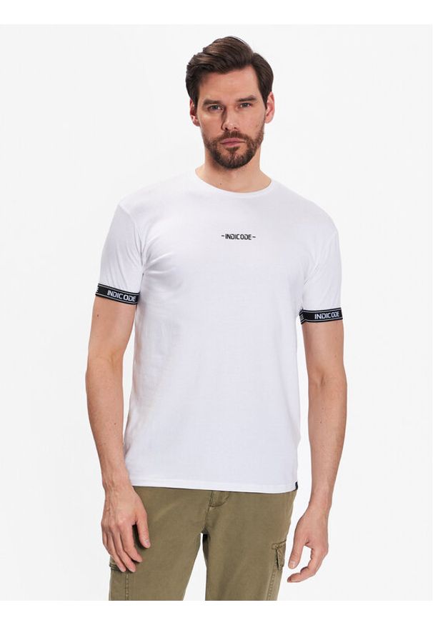 INDICODE T-Shirt Zayn 40-880 Biały Regular Fit. Kolor: biały. Materiał: bawełna