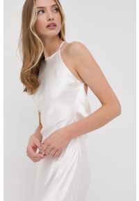 BARDOT - Bardot sukienka kolor biały maxi rozkloszowana. Kolor: biały. Materiał: tkanina. Długość rękawa: na ramiączkach. Typ sukienki: rozkloszowane. Długość: maxi #4