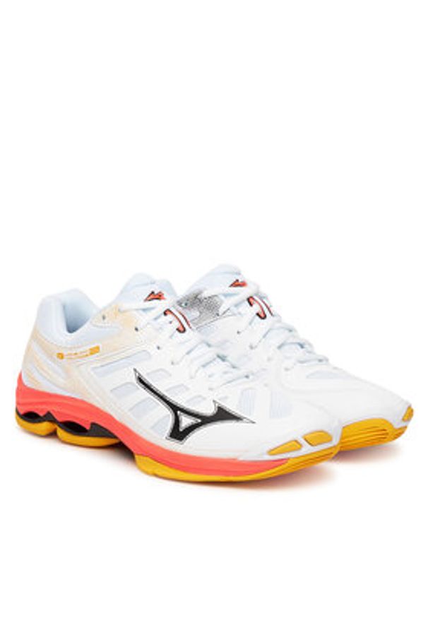 Mizuno Buty halowe Wave Voltage 2 V1GA2460 Pomarańczowy. Kolor: pomarańczowy. Materiał: skóra. Model: Mizuno Wave