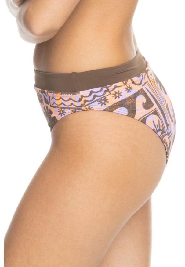Dół od bikini Roxy Throw Back. Kolor: wielokolorowy. Materiał: nylon, elastan