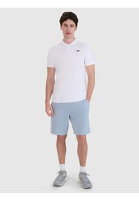 4f - 4F Koszulka polo regular męska - biała XL. Okazja: na co dzień. Typ kołnierza: polo. Kolor: biały. Materiał: bawełna, dzianina, jersey. Wzór: gładki, ze splotem. Styl: klasyczny, casual, sportowy #2