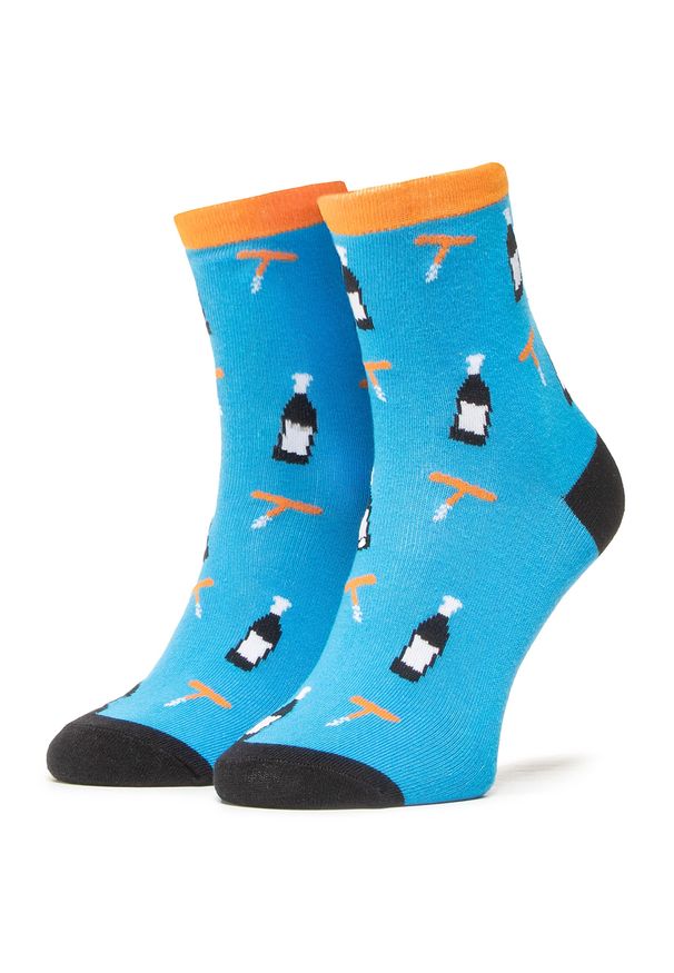 Dots Socks - Skarpety Wysokie Unisex DOTS SOCKS - DTS-SX-498-N Niebieski. Kolor: niebieski. Materiał: elastan, poliamid, materiał, bawełna