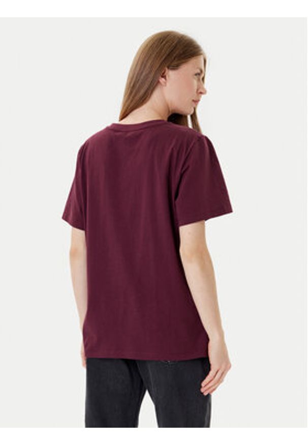 TwinSet - TWINSET T-Shirt 252TP2057 Bordowy Loose Fit. Kolor: czerwony. Materiał: bawełna