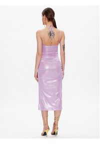 Just Cavalli Sukienka koktajlowa 74PBO924 Fioletowy Slim Fit. Kolor: fioletowy. Materiał: syntetyk. Styl: wizytowy #3