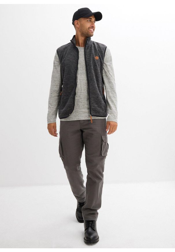 bonprix - Kamizelka z polaru. Typ kołnierza: kołnierzyk stójkowy. Kolor: szary. Materiał: polar