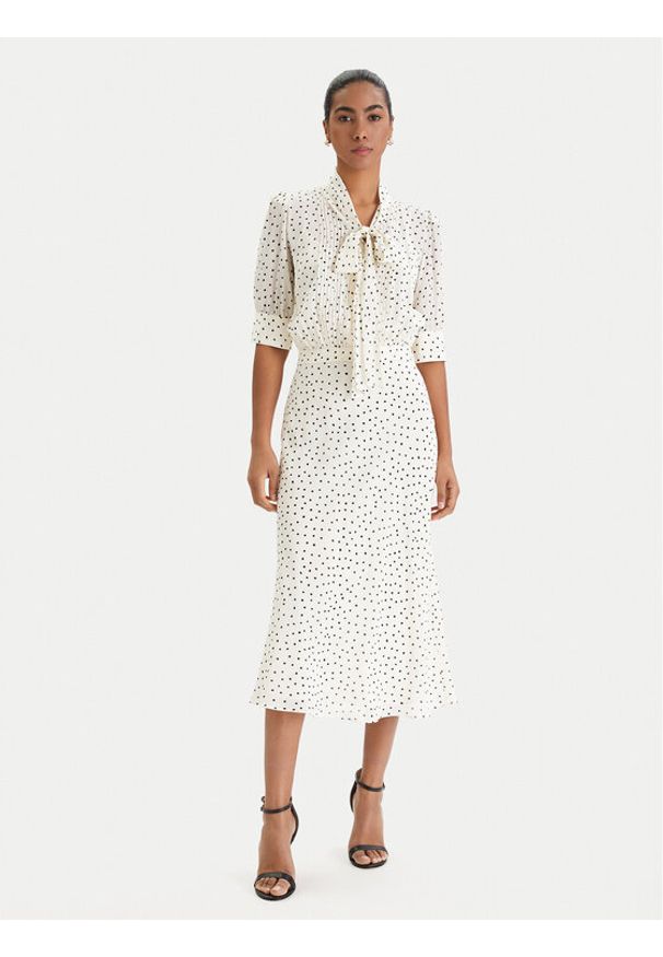 Luisa Spagnoli Sukienka koszulowa Pinasca 542839 Écru Regular Fit. Materiał: jedwab. Typ sukienki: koszulowe