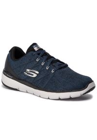 skechers - Buty Skechers Stally 52957/BLBK Blue/Black. Kolor: niebieski. Materiał: materiał