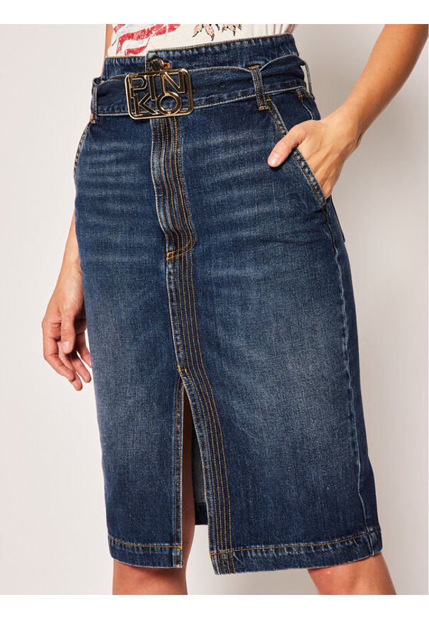 Pinko Spódnica jeansowa Lizzy PE 20 PRR 1N12TA Y649 Granatowy Regular Fit. Kolor: niebieski. Materiał: jeans