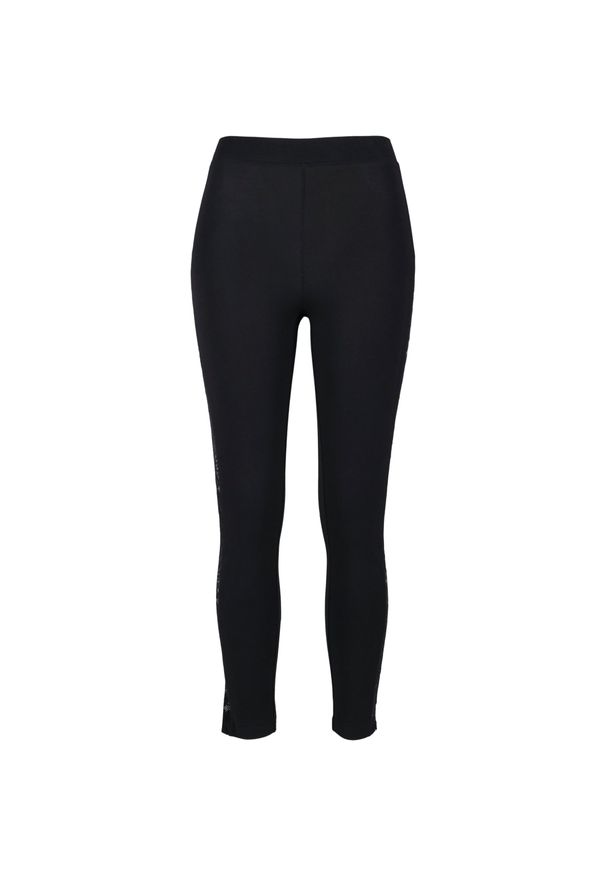 Urban Classics - Damskie klasyczne legginsy z koronki w paski. Kolor: czarny. Materiał: koronka. Wzór: paski, koronka