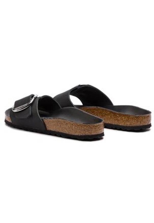 Birkenstock Klapki Madrid Big Buckle 1006523 Czarny. Kolor: czarny. Materiał: nubuk, skóra
