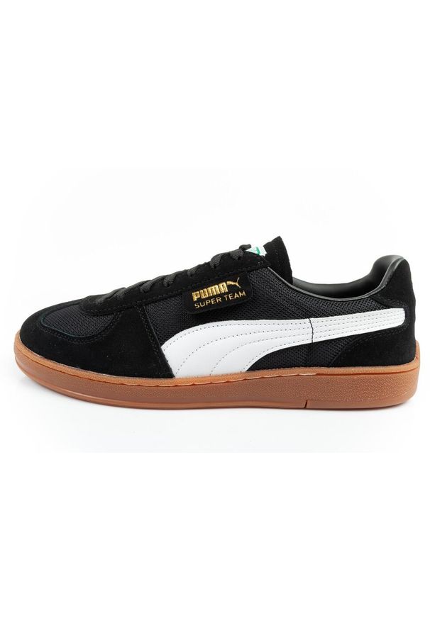 Buty sneakersy męskie Puma Super Team Og skóra oddychające czarne. Kolor: czarny. Materiał: skóra